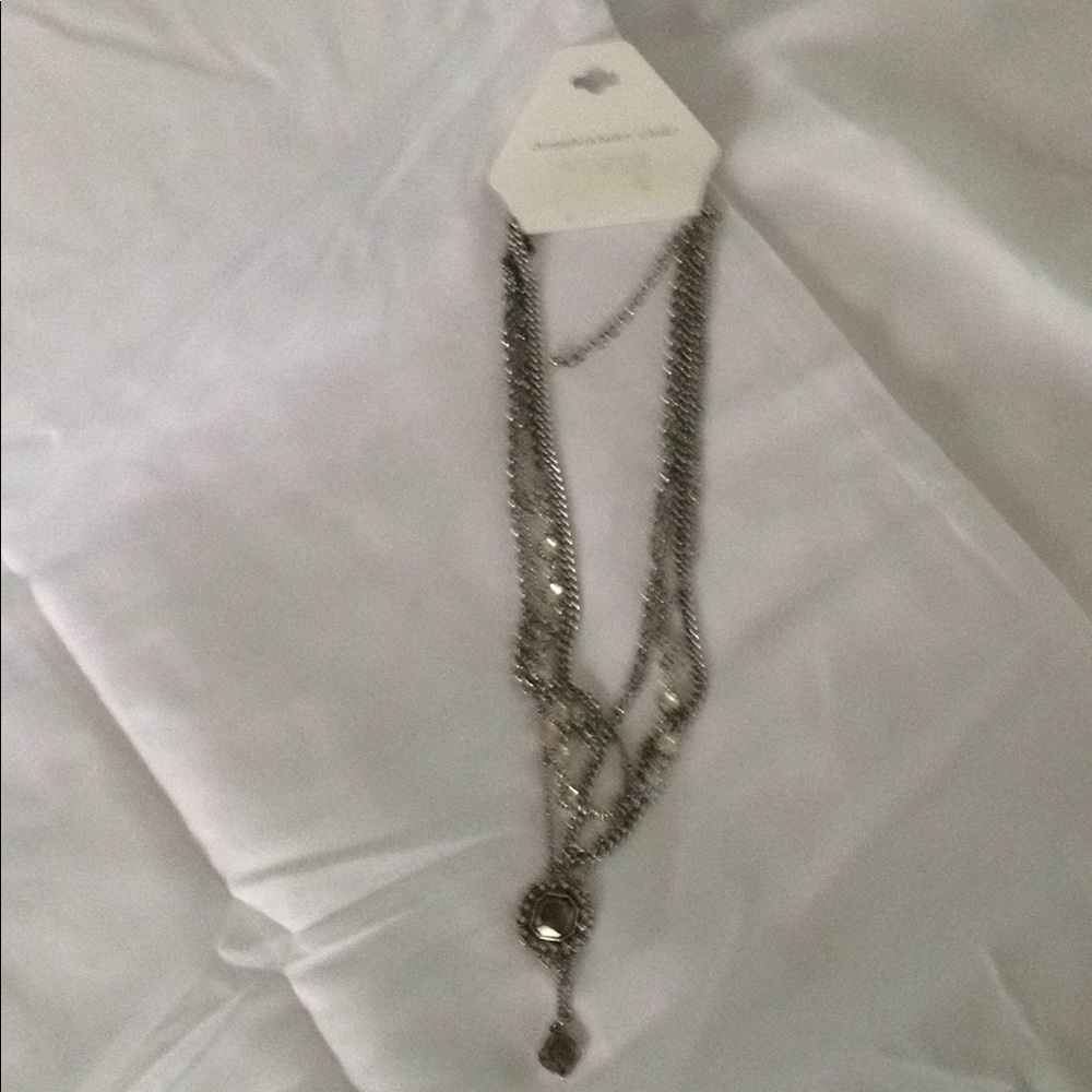 Silver toned multi length necklace